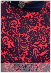 Жіноча туніка з візерунком із довгими рукавами та горловиною А 23293